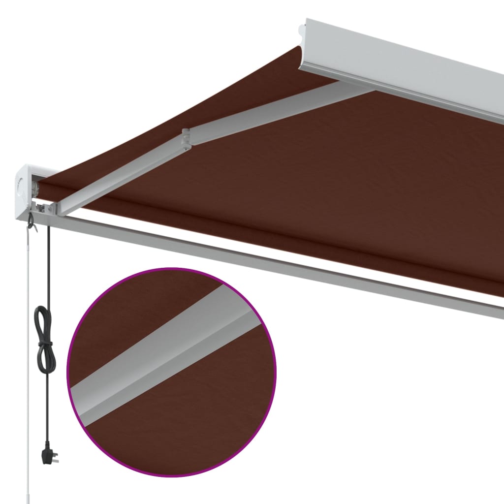 Toldo retrátil automático 400x300 cm castanho