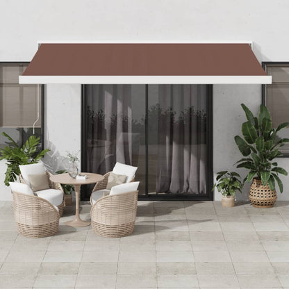 Toldo retrátil automático 450x300 cm castanho