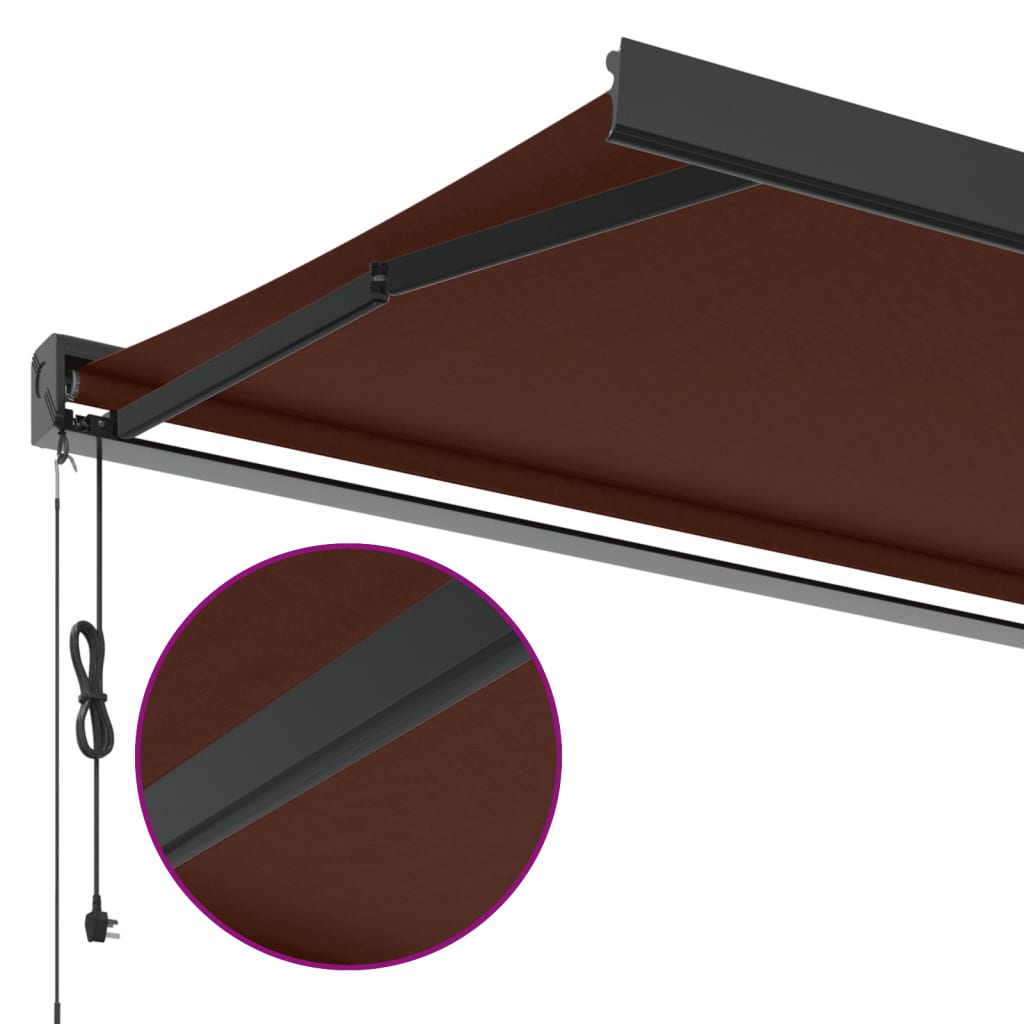 Toldo retrátil automático 300x250 cm castanho