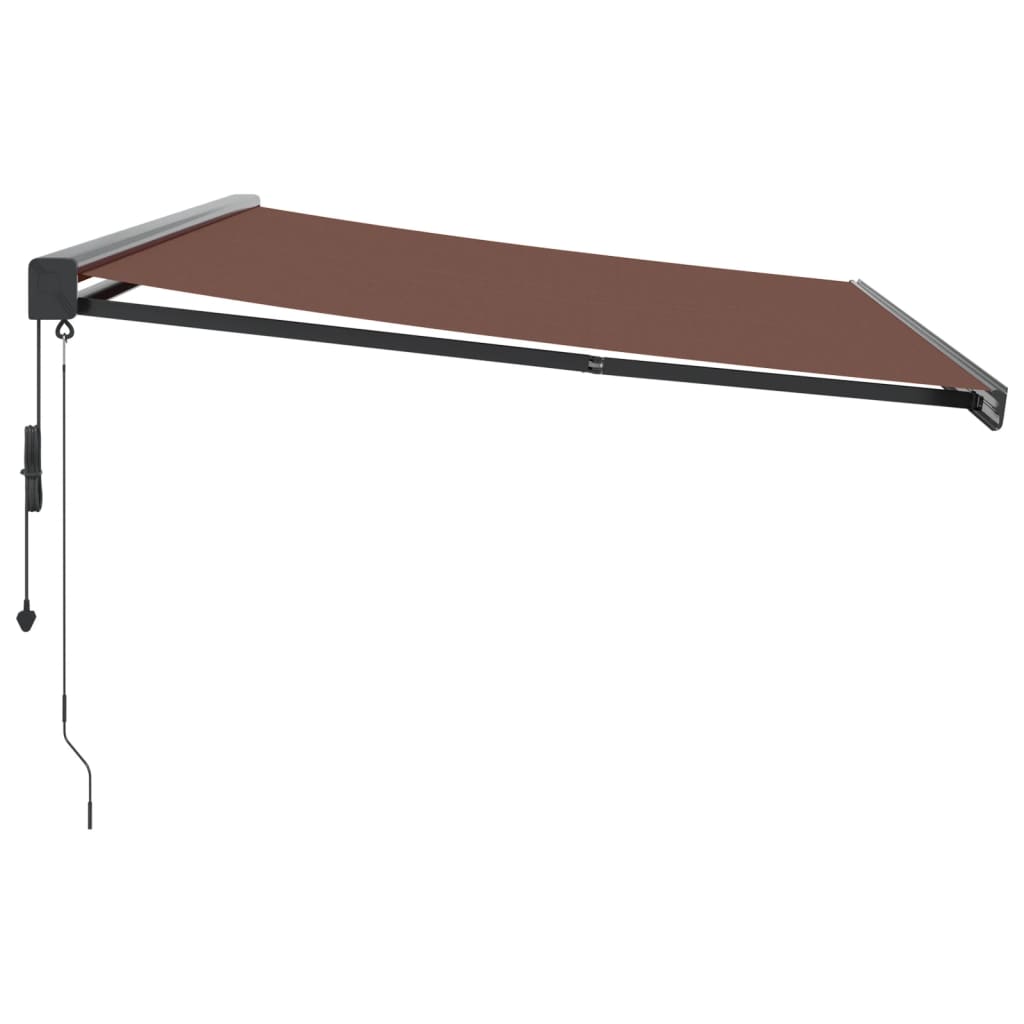 Toldo retrátil automático 500x300 cm castanho