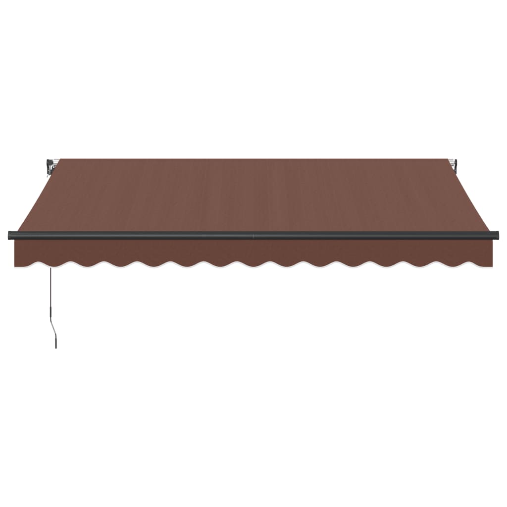 Toldo retrátil manual 350x250 cm castanho