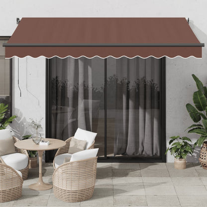 Toldo retrátil manual 350x250 cm castanho