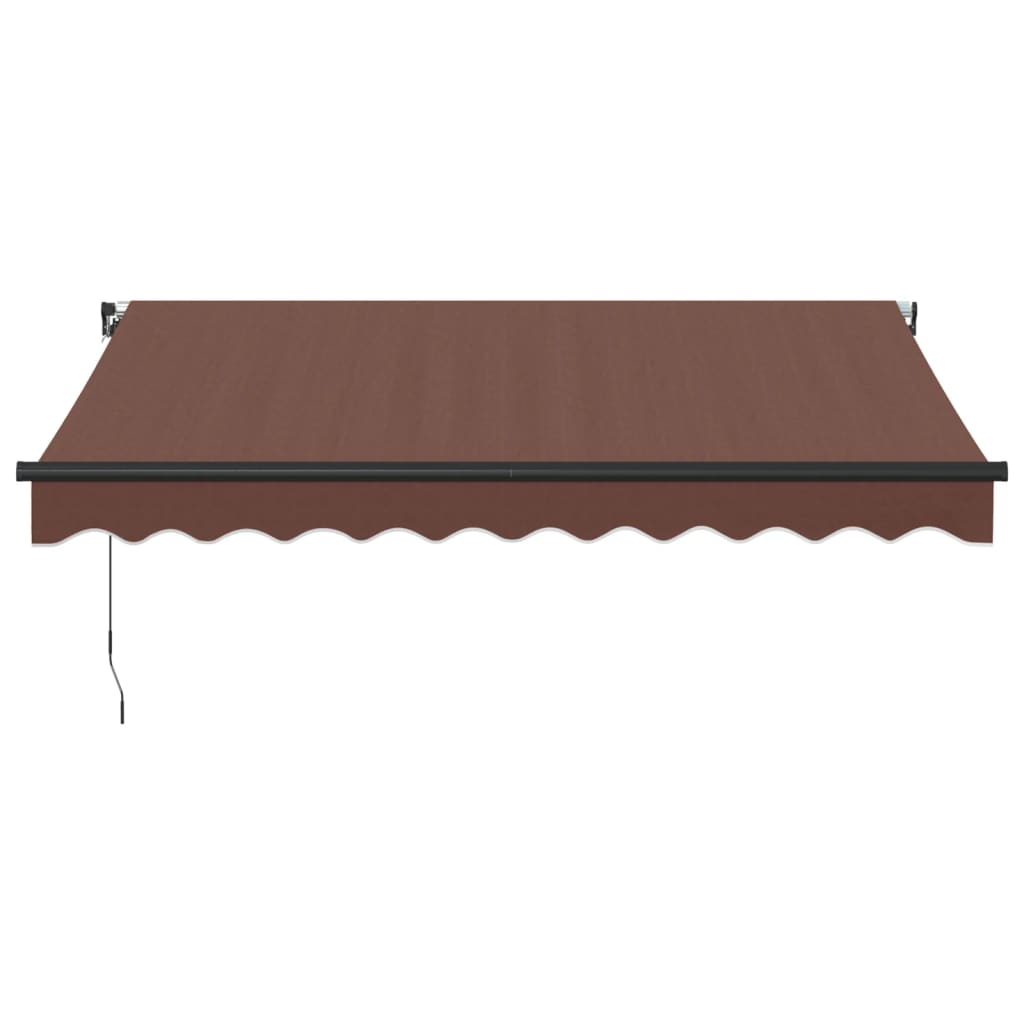 Toldo retrátil manual com luzes LED 300x250 cm castanho