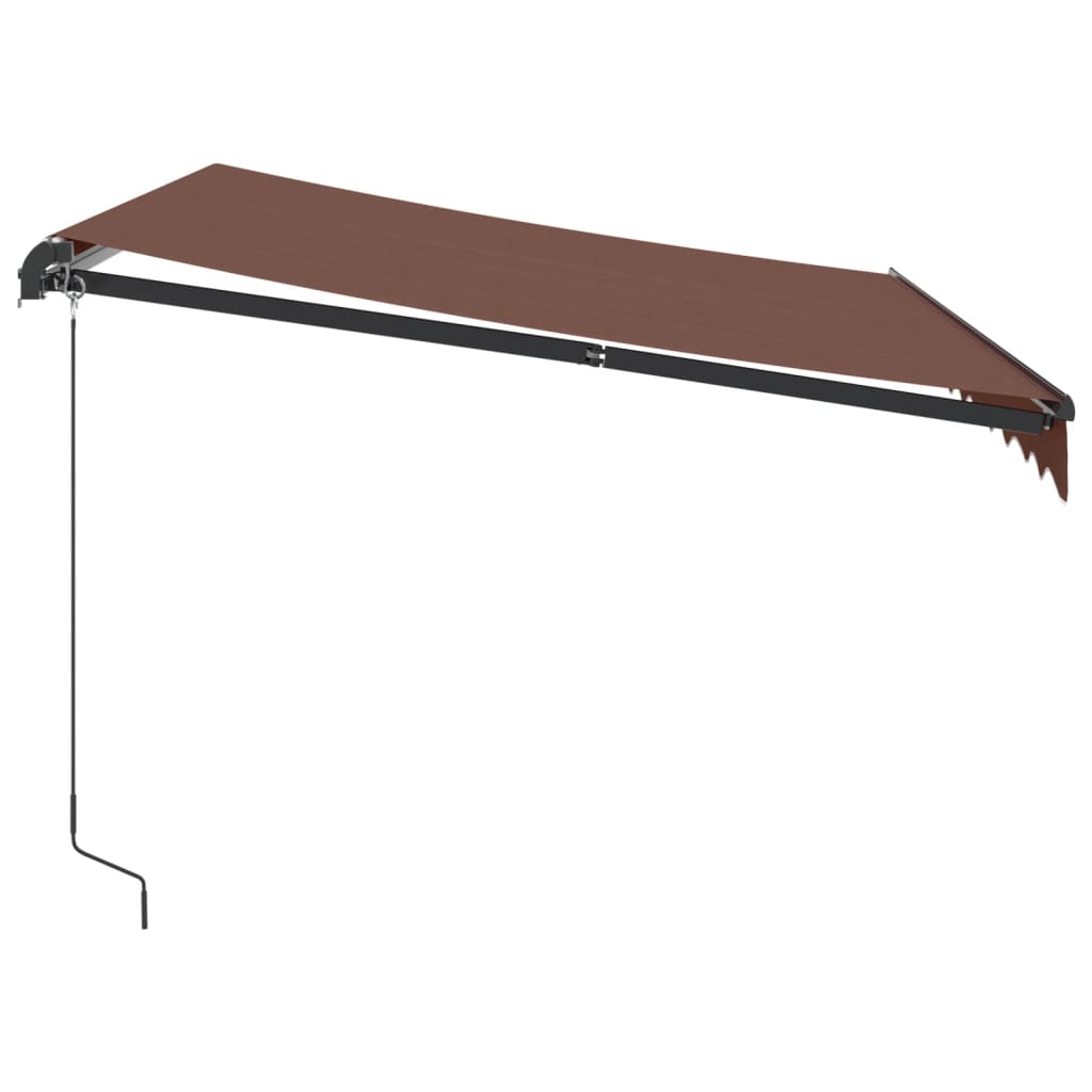 Toldo retrátil manual com luzes LED 300x250 cm castanho