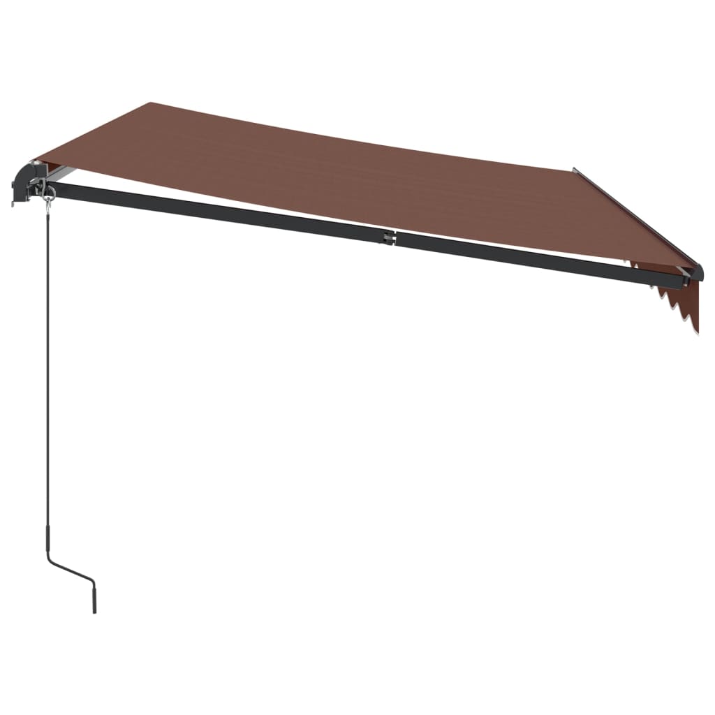 Toldo retrátil manual com luzes LED 350x250 cm castanho