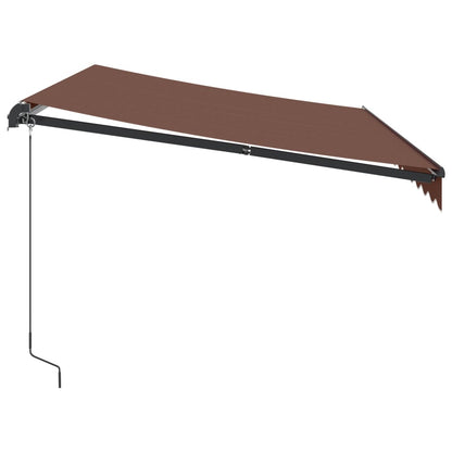 Toldo retrátil manual com luzes LED 350x250 cm castanho