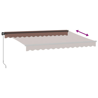 Toldo retrátil manual com luzes LED 350x250 cm castanho