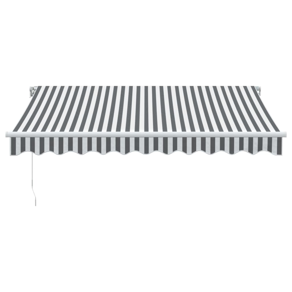 Toldo retrátil manual com luzes LED 300x250 cm antracite/branco