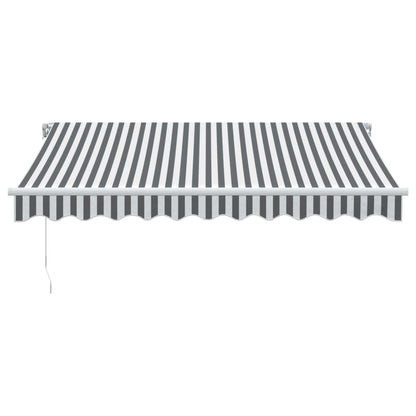 Toldo retrátil manual com luzes LED 300x250 cm antracite/branco