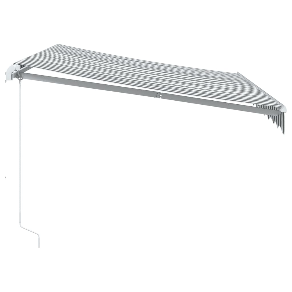 Toldo retrátil manual com luzes LED 300x250 cm antracite/branco