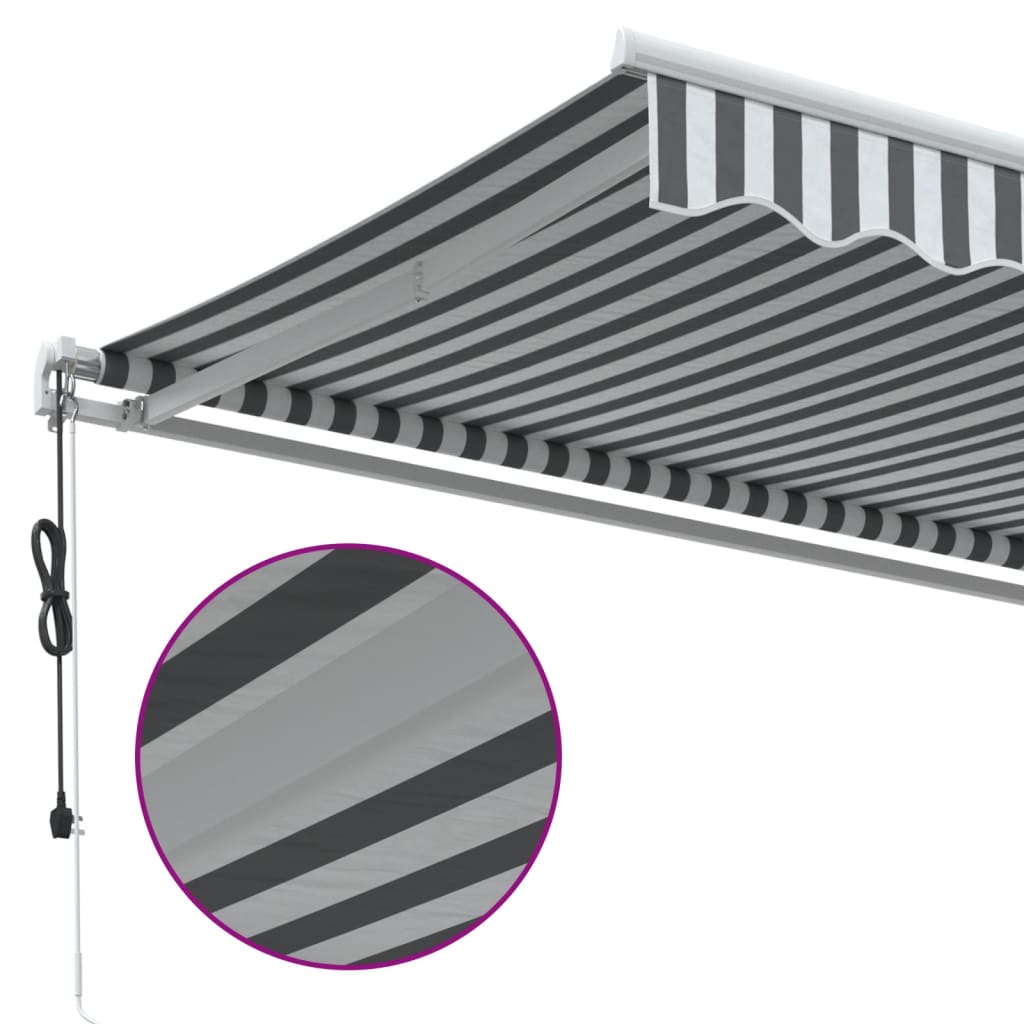 Toldo retrátil automático 300x250 cm antracite e branco