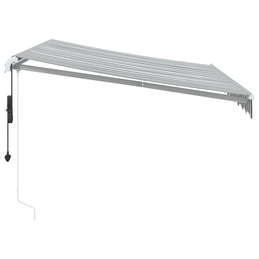 Toldo retrátil automático com LED 300x250 cm antracite/branco