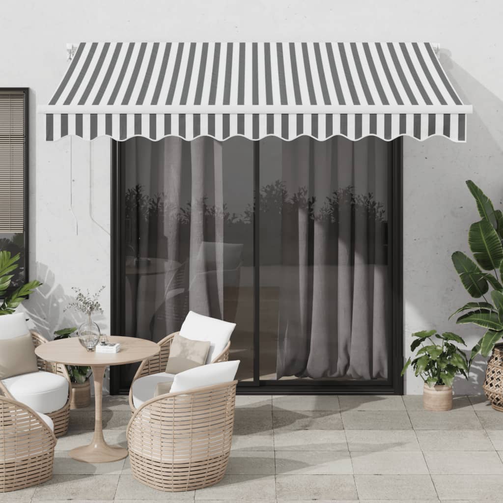 Toldo retrátil automático com LED 300x250 cm antracite/branco