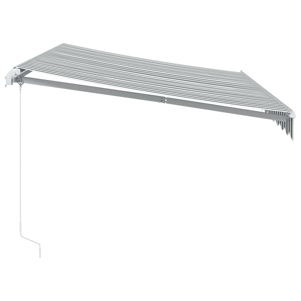 Toldo retrátil manual com luzes LED 350x250 cm antracite/branco