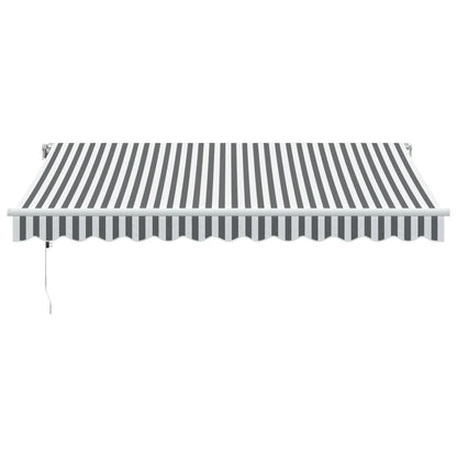 Toldo retrátil automático com LED 350x250 cm antracite/branco