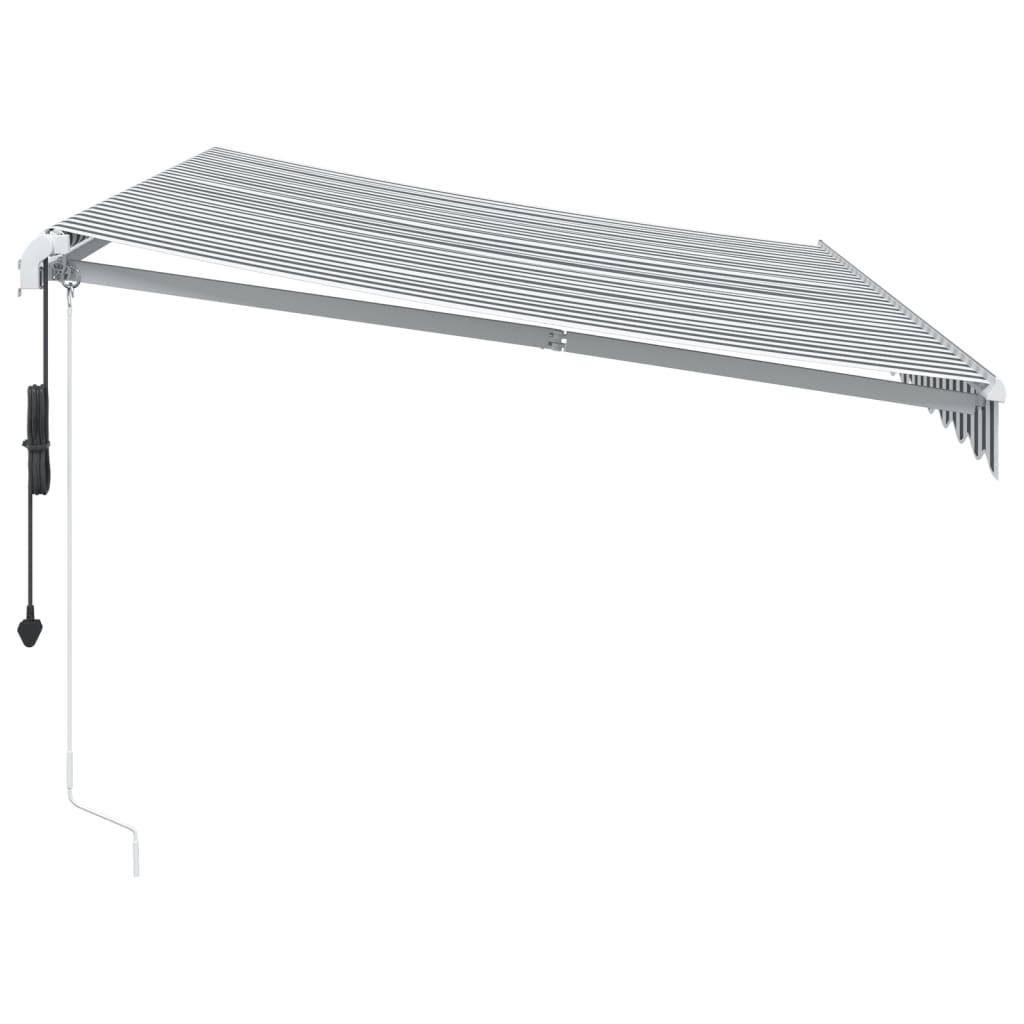 Toldo retrátil automático com LED 350x250 cm antracite/branco