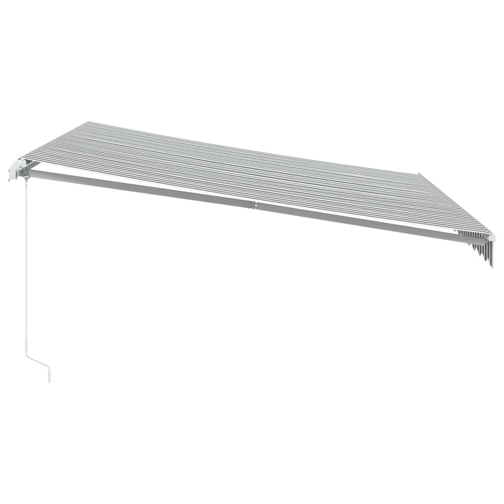 Toldo retrátil manual com luzes LED 400x300cm antracite/branco