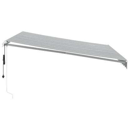 Toldo retrátil automático com LED 400x300 cm antracite/branco