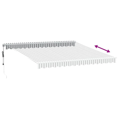 Toldo retrátil automático com LED 400x300 cm antracite/branco