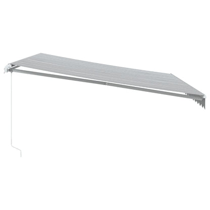 Toldo retrátil manual com luzes LED 450x300 cm antracite/branco