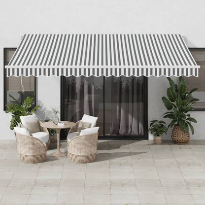 Toldo retrátil manual com luzes LED 450x300 cm antracite/branco