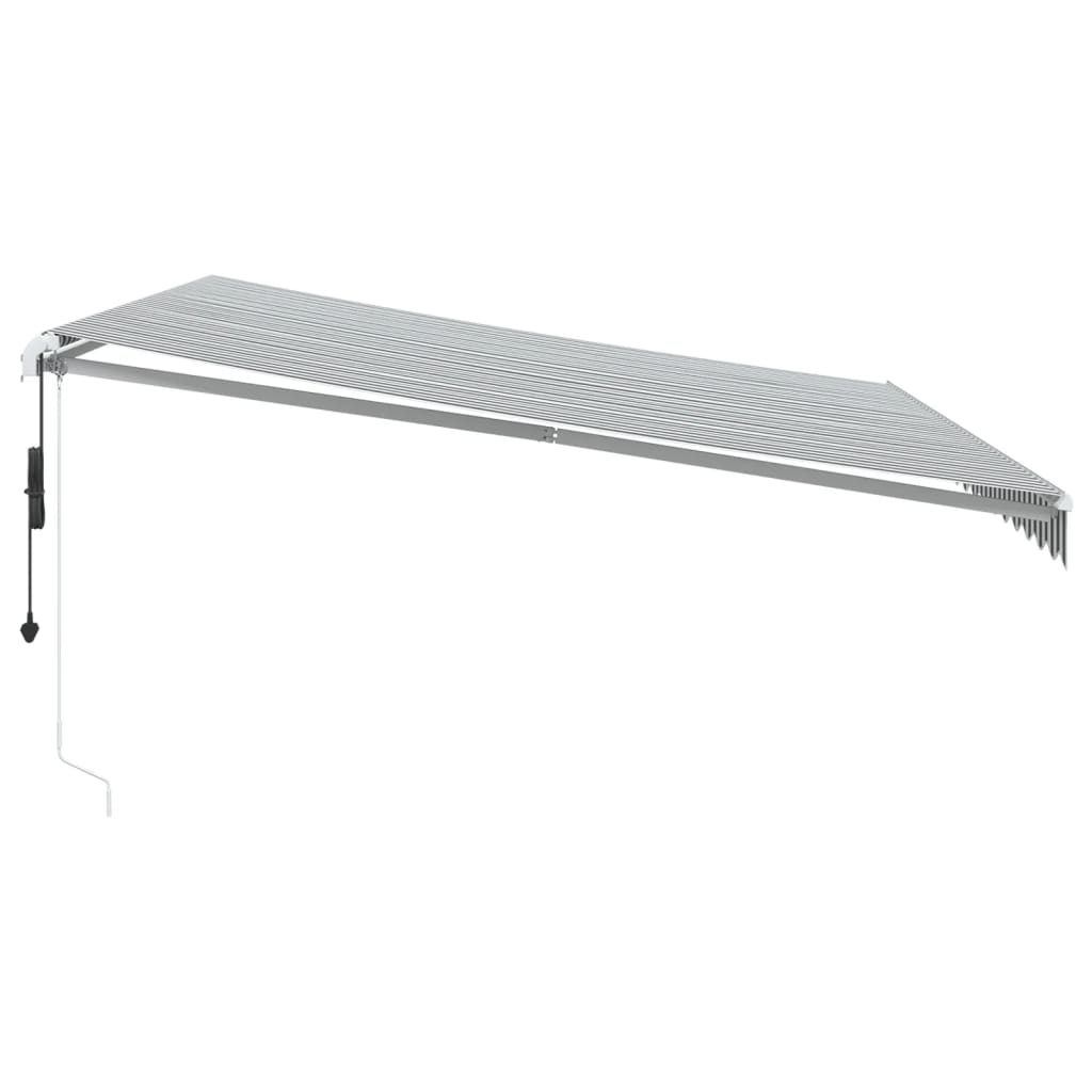 Toldo retrátil automático com LED 450x300 cm antracite/branco