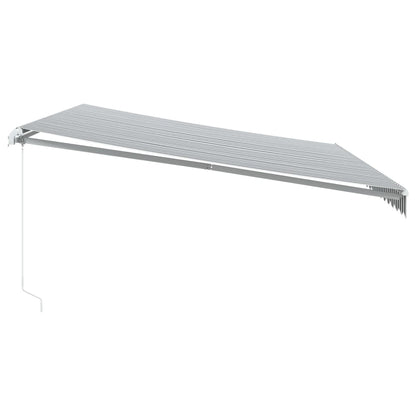 Toldo retrátil manual com LED 500x300 cm antracite/branco