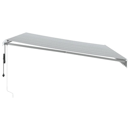 Toldo retrátil automático com LED 500x300 cm antracite/branco