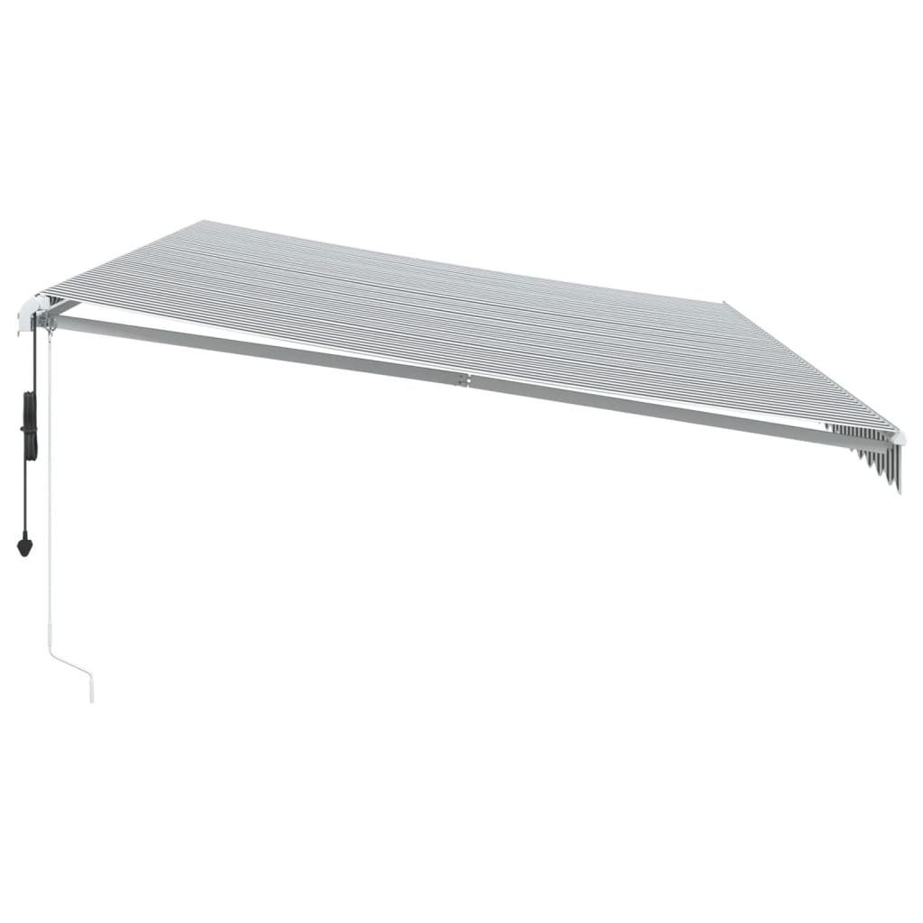 Toldo retrátil automático com LED 600x300 cm antracite/branco