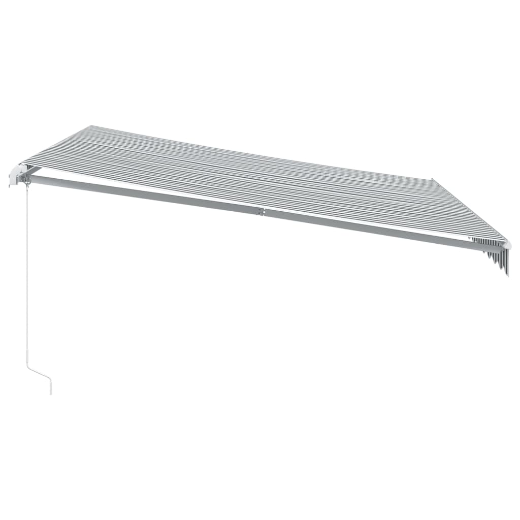 Toldo retrátil manual com LED 400x350 cm antracite/branco