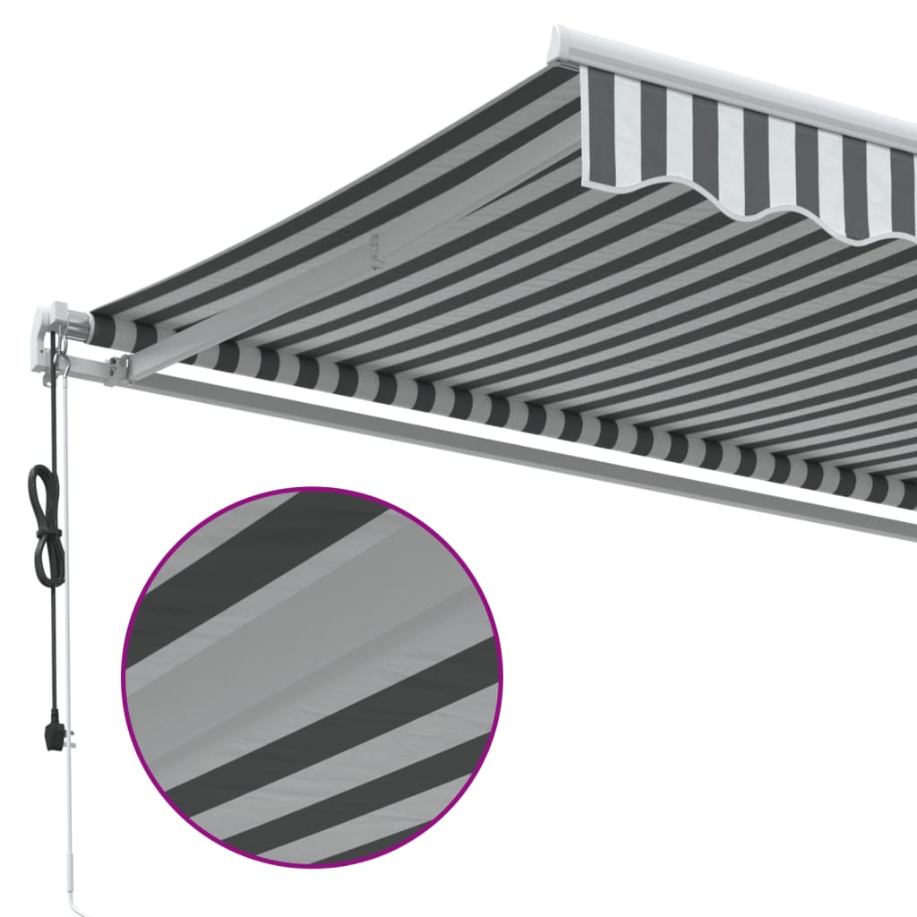 Toldo retrátil automático 400x350 cm antracite e branco