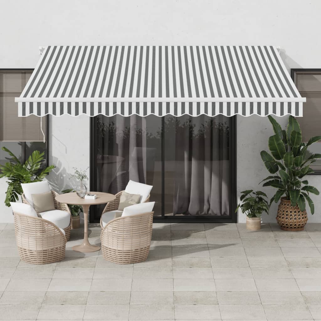 Toldo retrátil automático 400x350 cm antracite e branco