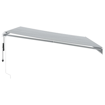 Toldo retrátil automático com LED 450x350 cm antracite/branco