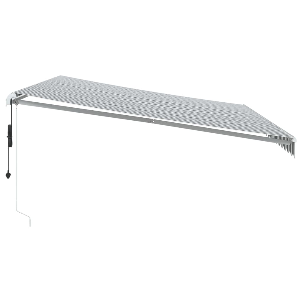 Toldo retrátil automático 500x350 cm antracite e branco