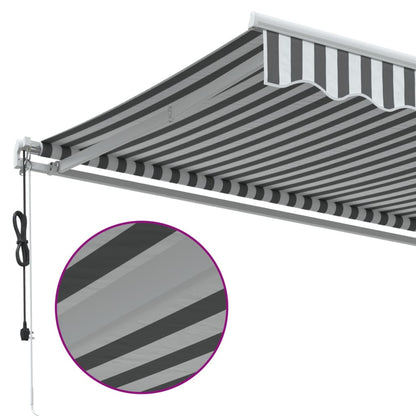 Toldo retrátil automático 500x350 cm antracite e branco