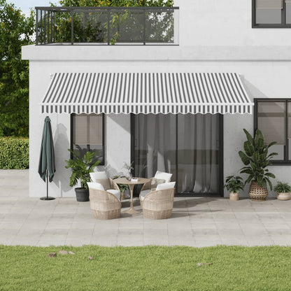 Toldo retrátil automático 500x350 cm antracite e branco