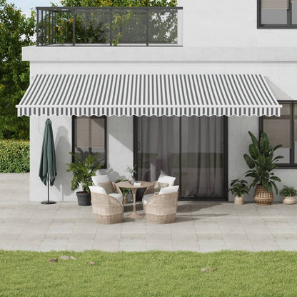 Toldo retrátil manual 600x350 cm antracite e branco