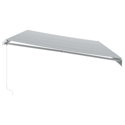 Toldo retrátil manual com LED 600x350 cm antracite/branco