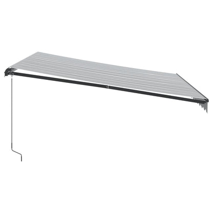 Toldo retrátil manual 400x350 cm antracite e branco