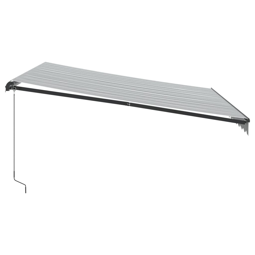 Toldo retrátil manual com luzes LEDs 400x350cm antracite/branco