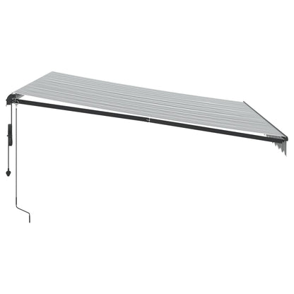 Toldo retrátil automático com LEDs 400x350 cm antracite/branco