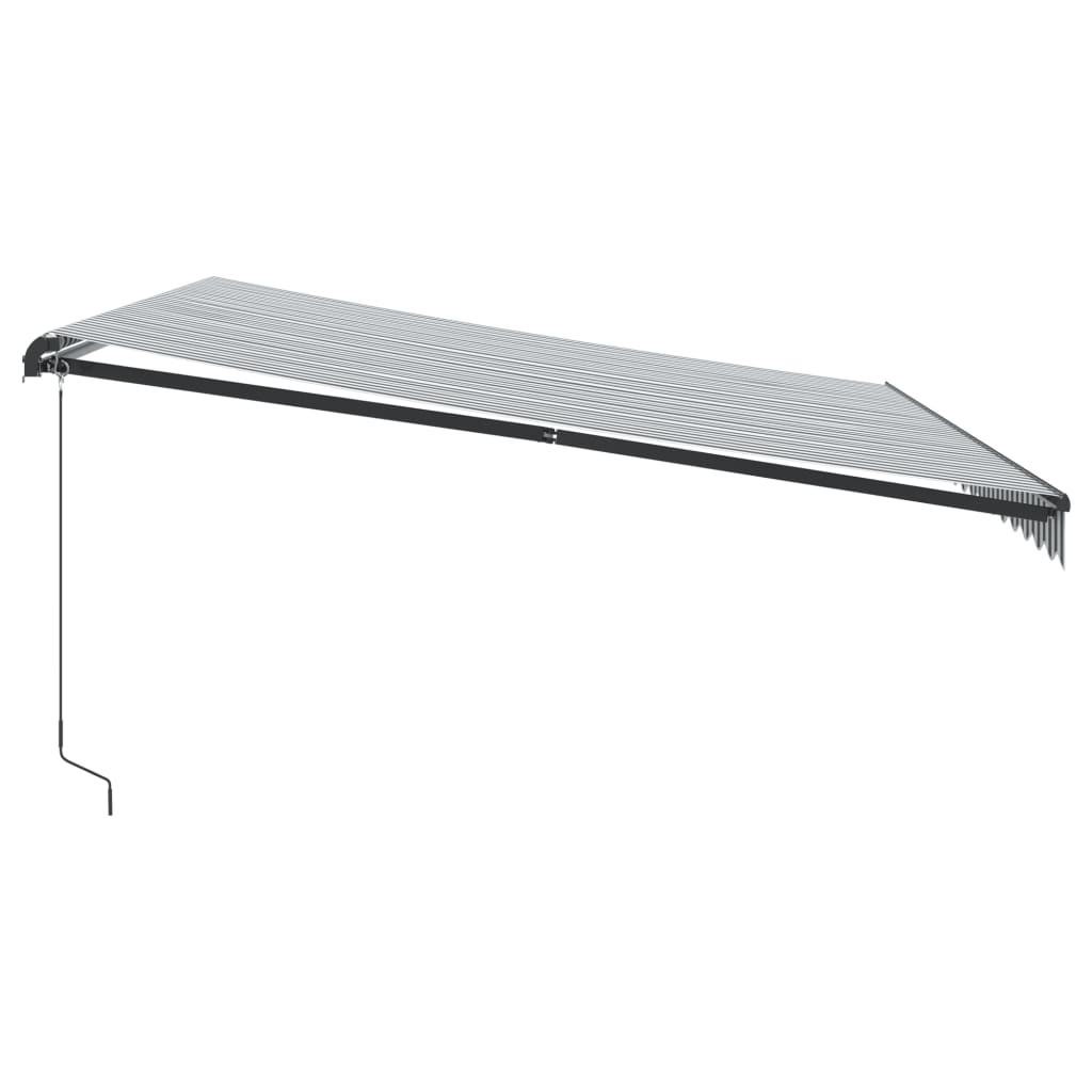 Toldo retrátil manual com luzes LEDs 450x350cm antracite/branco