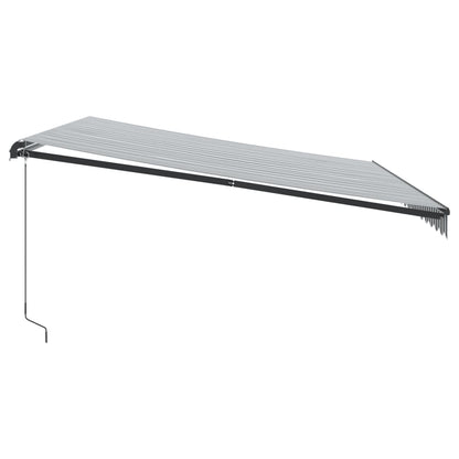 Toldo retrátil manual com luzes LEDs 450x350cm antracite/branco