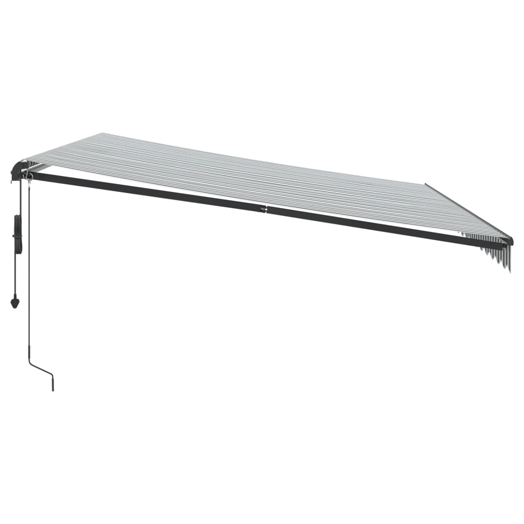 Toldo retrátil automático 450x350 cm antracite e branco