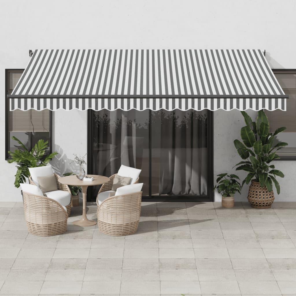 Toldo retrátil automático 450x350 cm antracite e branco