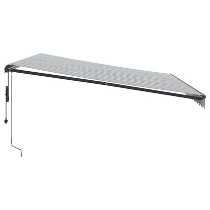 Toldo retrátil automático com LEDs 450x350 cm antracite/branco