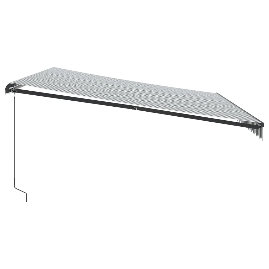 Toldo retrátil manual com luzes LEDs 500x350cm antracite/branco