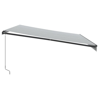 Toldo retrátil manual com luzes LEDs 500x350cm antracite/branco