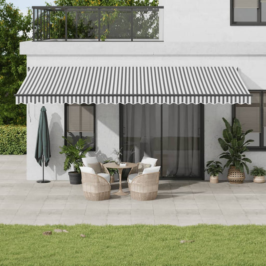 Toldo retrátil automático 600x350 cm antracite e branco