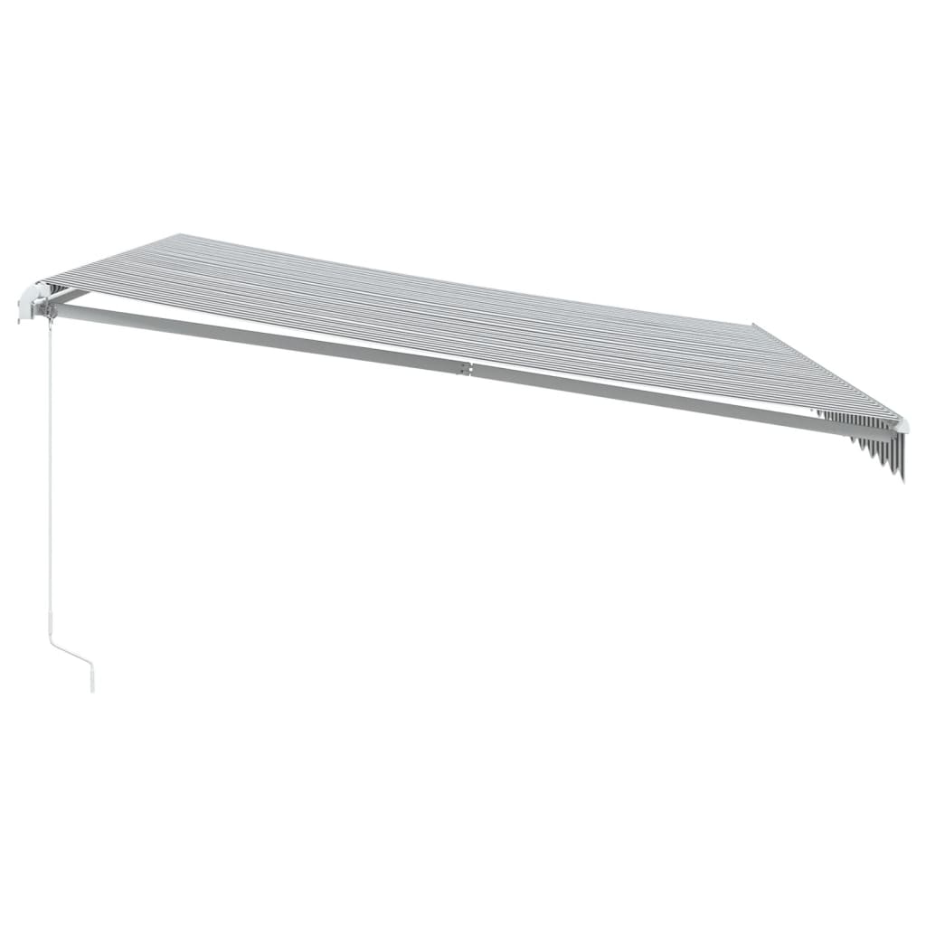 Toldo retrátil manual 450x300 cm antracite e branco